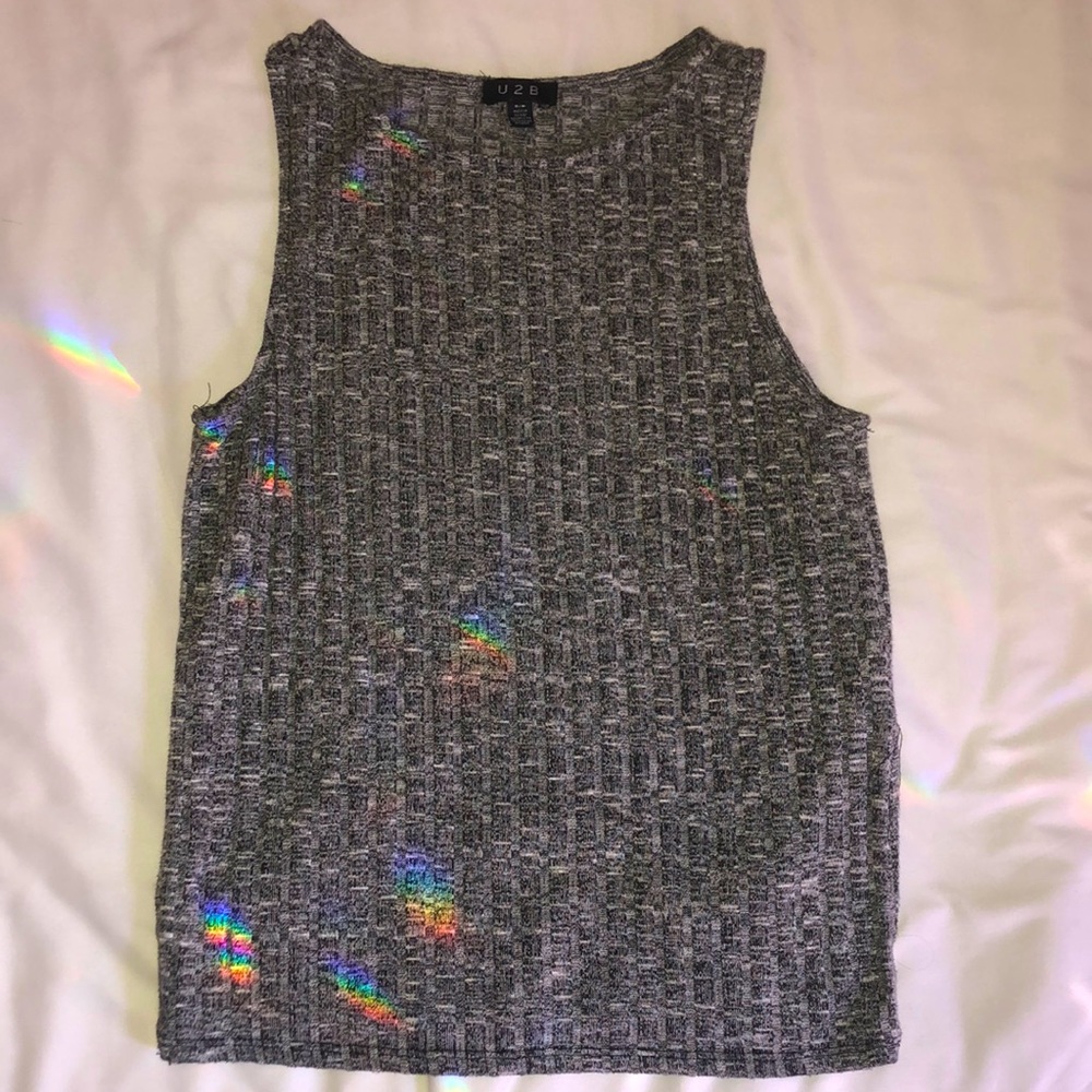 Salt and pepper coloured tank top